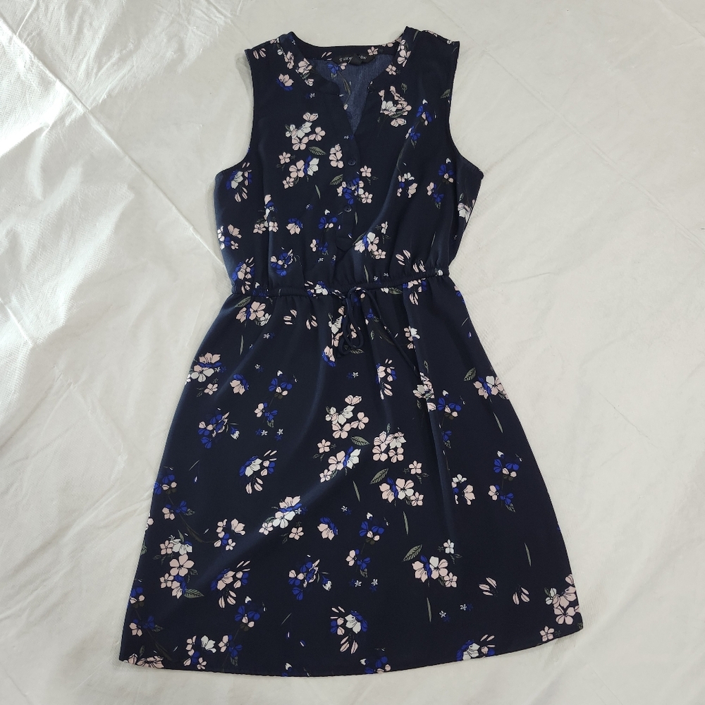 41 Hawthorn Size Small Floral Sleeveless Dress - Navy - Picture 3 of 7